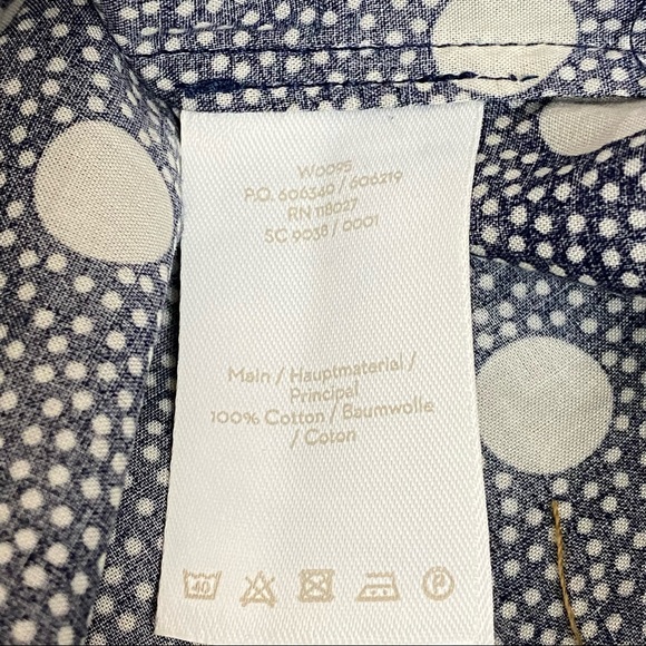 Boden Jodie Kaftan Cover Up Blouse Tunic Navy Blue Polka Dot Size 6R NEW - Picture 6 of 7